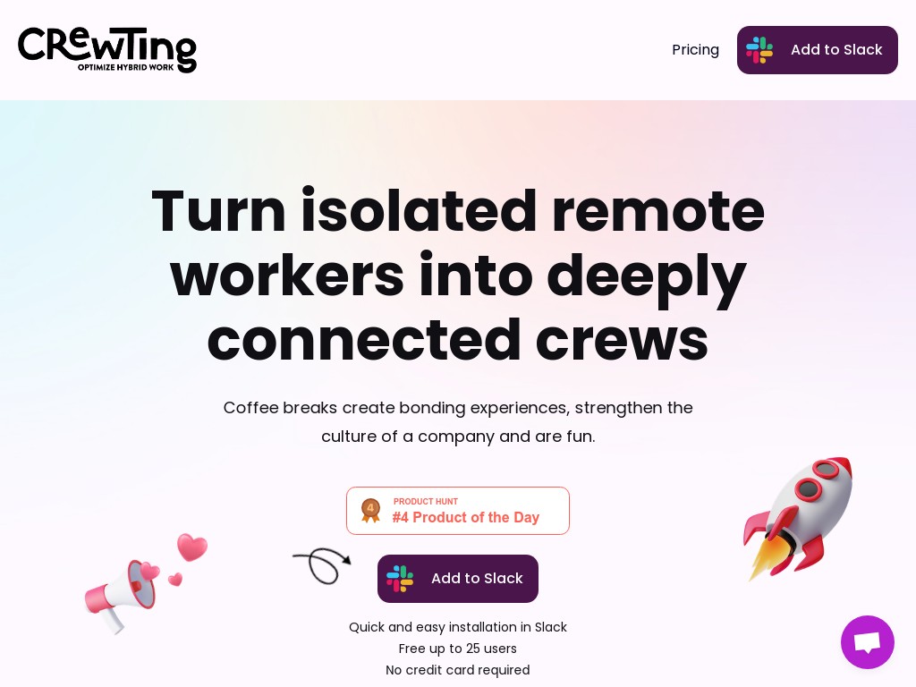Coffee-Break App for Slack | Crewting
