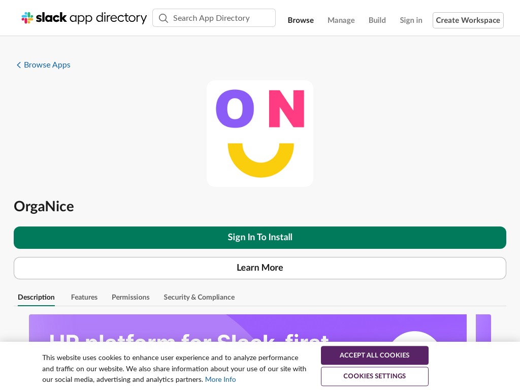 Screenshot for OrgaNice | Slack App Directory