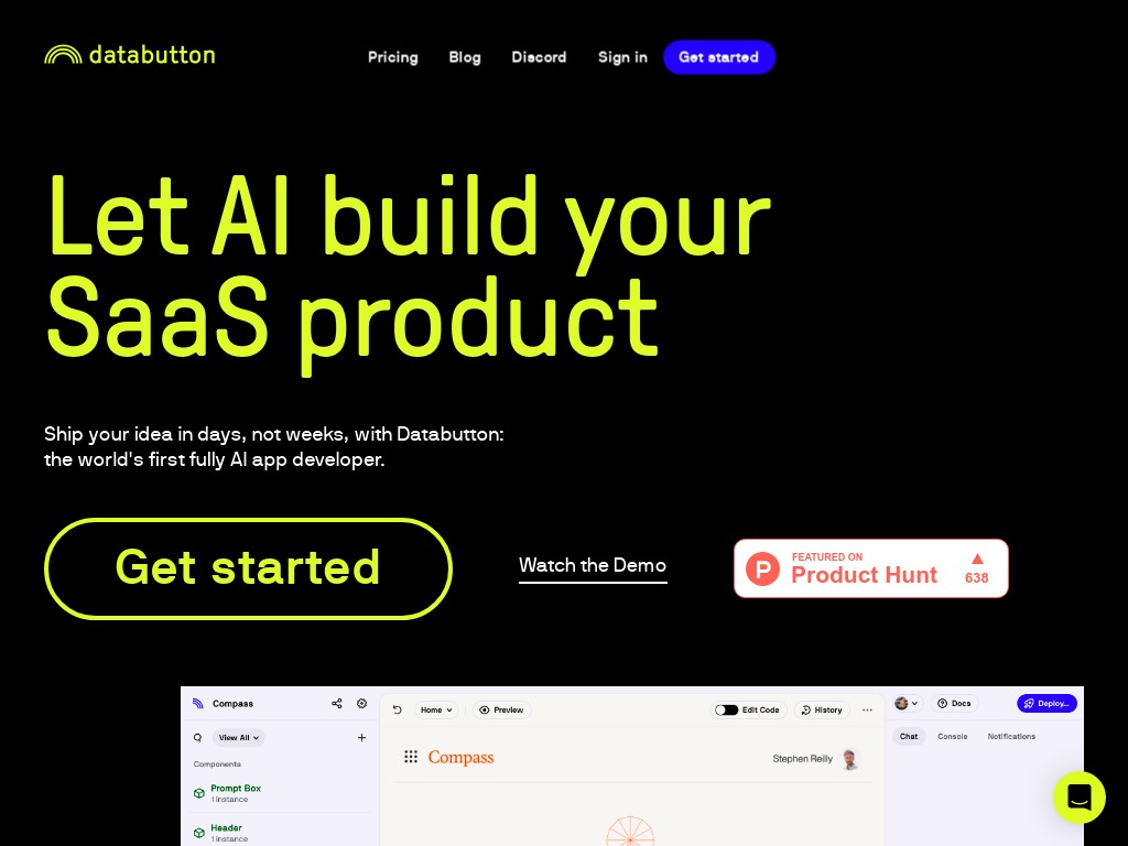 Databutton - Let AI build your SaaS product